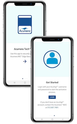 Acumera Tech mobile app screens Acumera Tech mobile app screens
